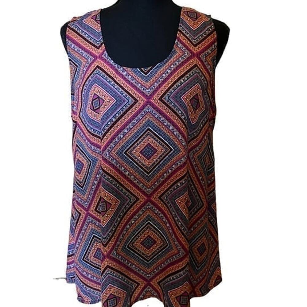 W-5 Sleeveless Silky feel Women's Tunic Top Size L